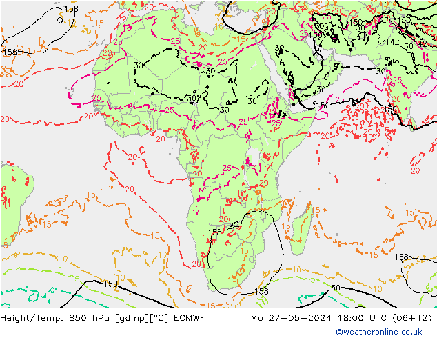 Z500/Rain (+SLP)/Z850 ECMWF Mo 27.05.2024 18 UTC