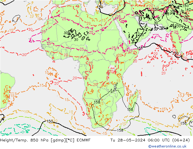 Z500/Rain (+SLP)/Z850 ECMWF Tu 28.05.2024 06 UTC