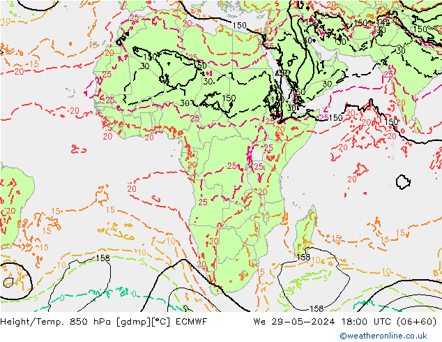 Z500/Rain (+SLP)/Z850 ECMWF We 29.05.2024 18 UTC