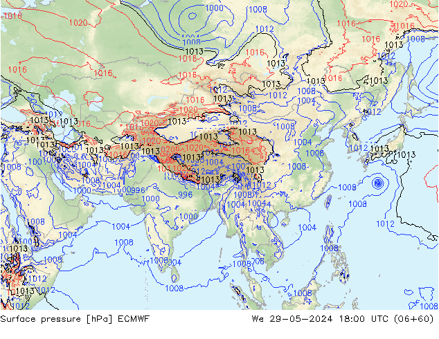 Yer basıncı ECMWF Çar 29.05.2024 18 UTC