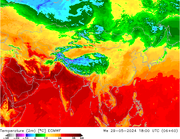 Temperature (2m) ECMWF St 29.05.2024 18 UTC