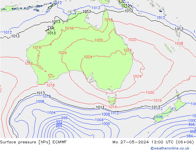 pressão do solo ECMWF Seg 27.05.2024 12 UTC