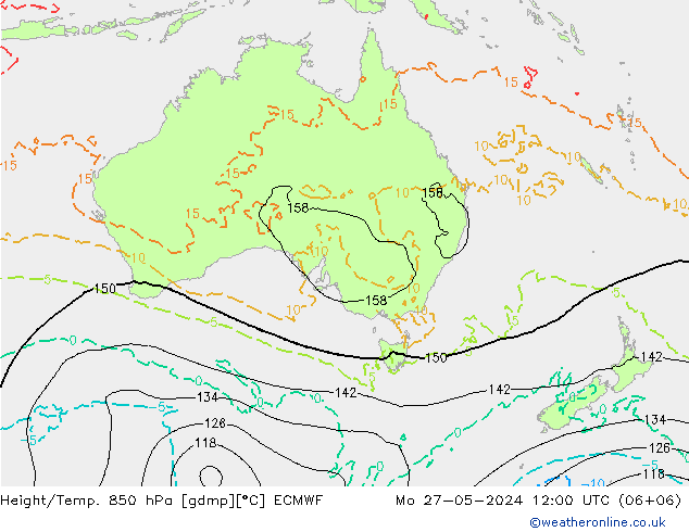 Z500/Rain (+SLP)/Z850 ECMWF Mo 27.05.2024 12 UTC