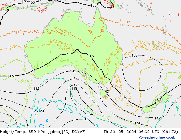 Height/Temp. 850 hPa ECMWF Čt 30.05.2024 06 UTC