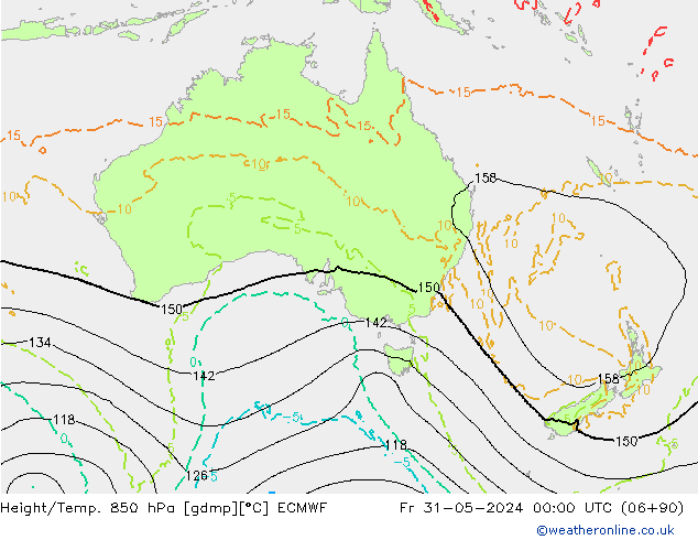 Height/Temp. 850 hPa ECMWF Pá 31.05.2024 00 UTC