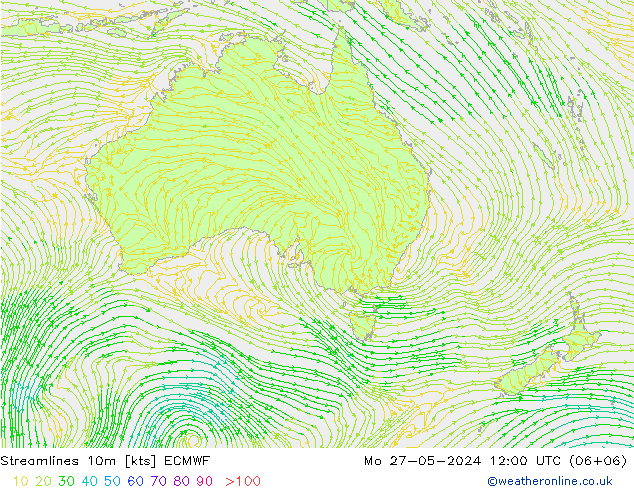 ветер 10m ECMWF пн 27.05.2024 12 UTC