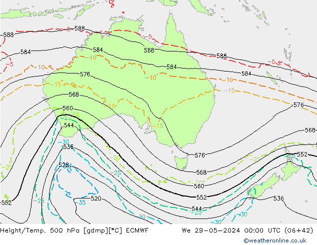 Z500/Regen(+SLP)/Z850 ECMWF wo 29.05.2024 00 UTC