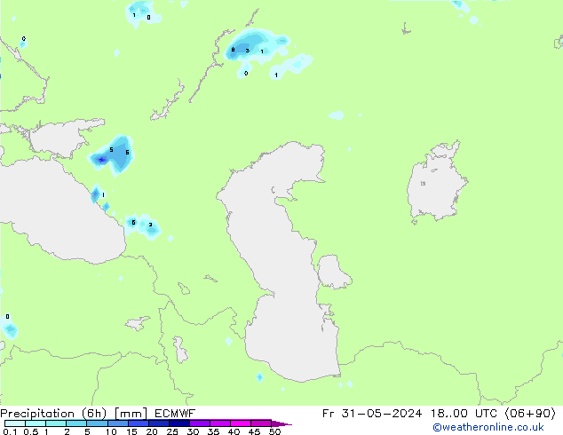 Precipitazione (6h) ECMWF ven 31.05.2024 00 UTC