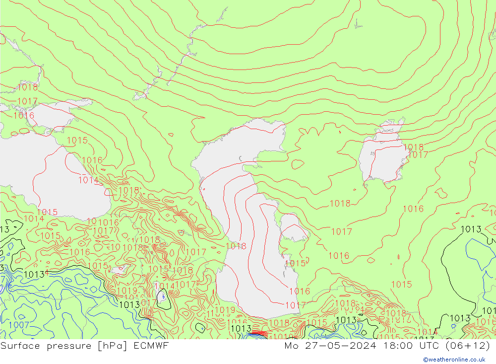 приземное давление ECMWF пн 27.05.2024 18 UTC