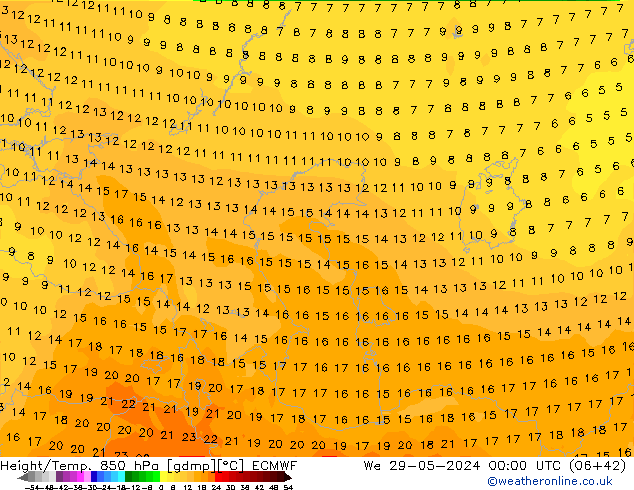 Z500/Rain (+SLP)/Z850 ECMWF We 29.05.2024 00 UTC