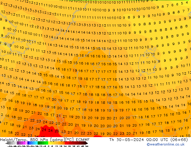 Z500/Rain (+SLP)/Z850 ECMWF Do 30.05.2024 00 UTC