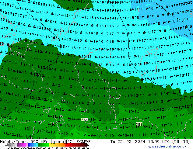 Z500/Rain (+SLP)/Z850 ECMWF Tu 28.05.2024 18 UTC