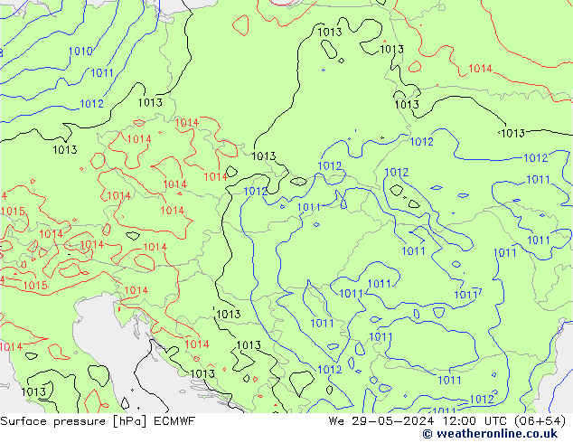 Surface pressure ECMWF We 29.05.2024 12 UTC