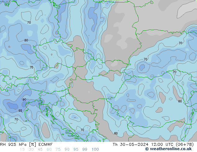 RH 925 hPa ECMWF  30.05.2024 12 UTC