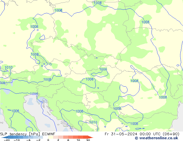 тенденция давления ECMWF пт 31.05.2024 00 UTC