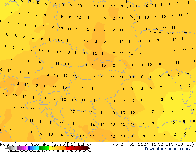 Z500/Rain (+SLP)/Z850 ECMWF Seg 27.05.2024 12 UTC