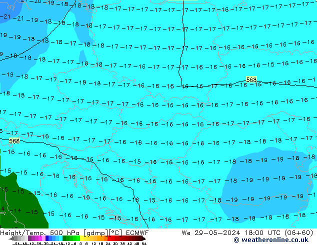 Z500/Rain (+SLP)/Z850 ECMWF mer 29.05.2024 18 UTC