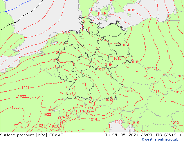 Bodendruck ECMWF Di 28.05.2024 03 UTC