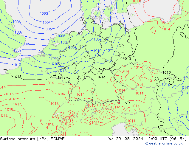 ciśnienie ECMWF śro. 29.05.2024 12 UTC