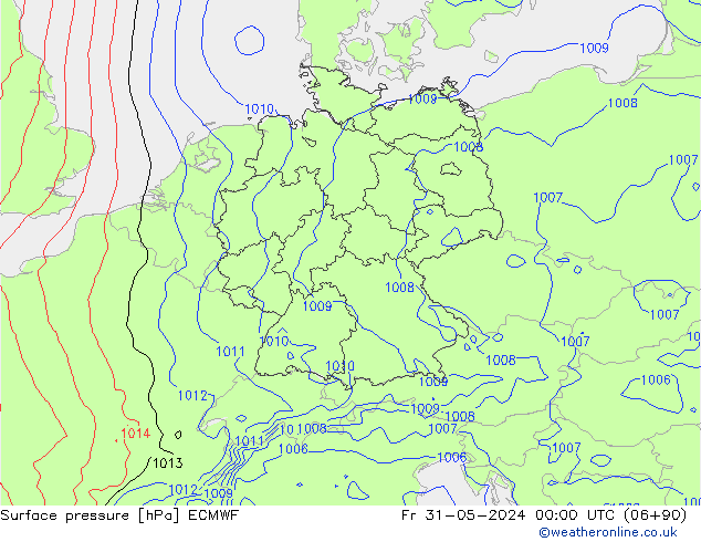 pressão do solo ECMWF Sex 31.05.2024 00 UTC