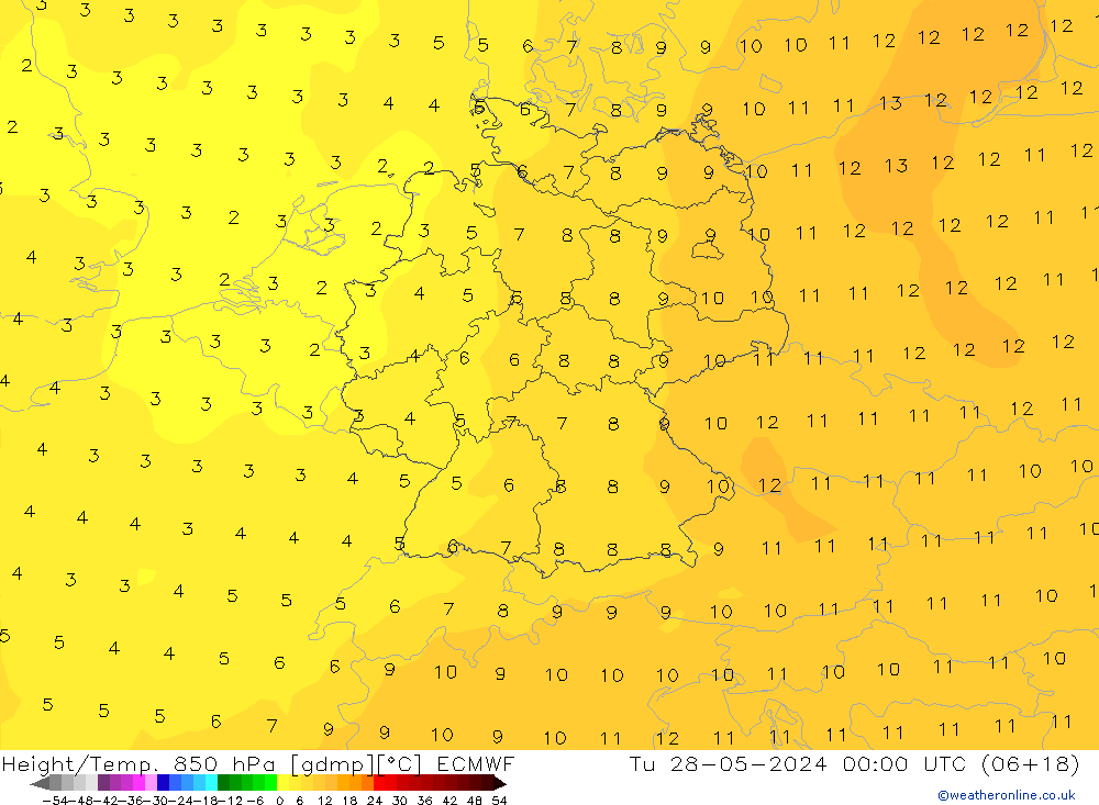 Z500/Regen(+SLP)/Z850 ECMWF di 28.05.2024 00 UTC