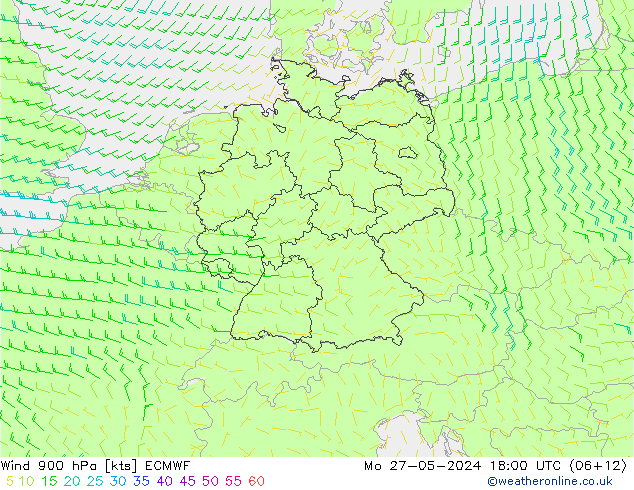 Viento 900 hPa ECMWF lun 27.05.2024 18 UTC