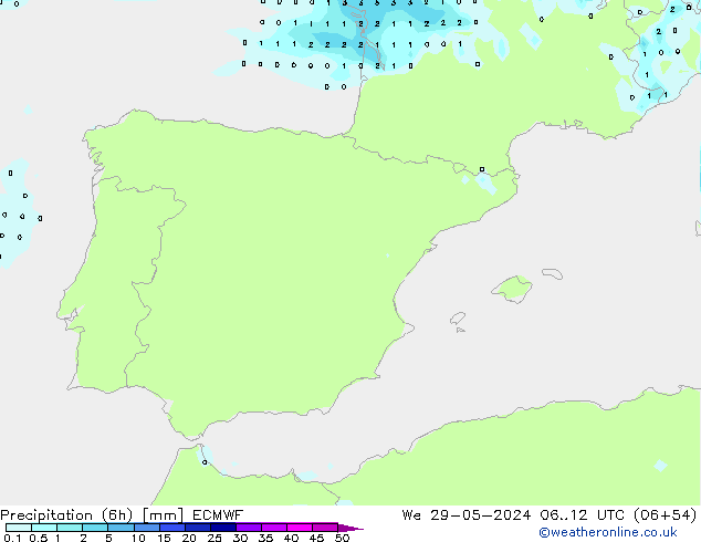 Z500/Rain (+SLP)/Z850 ECMWF Qua 29.05.2024 12 UTC