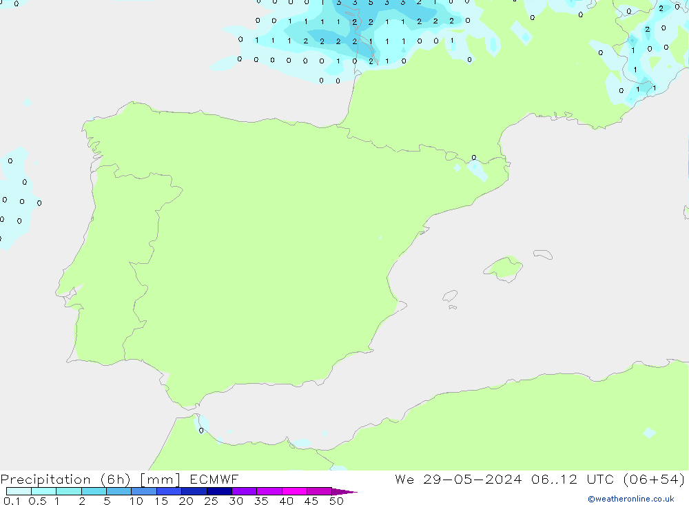 Z500/Yağmur (+YB)/Z850 ECMWF Çar 29.05.2024 12 UTC