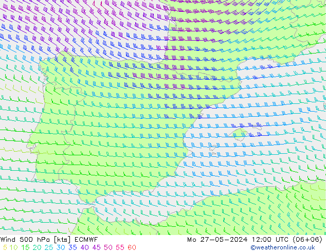 Wind 500 hPa ECMWF ma 27.05.2024 12 UTC