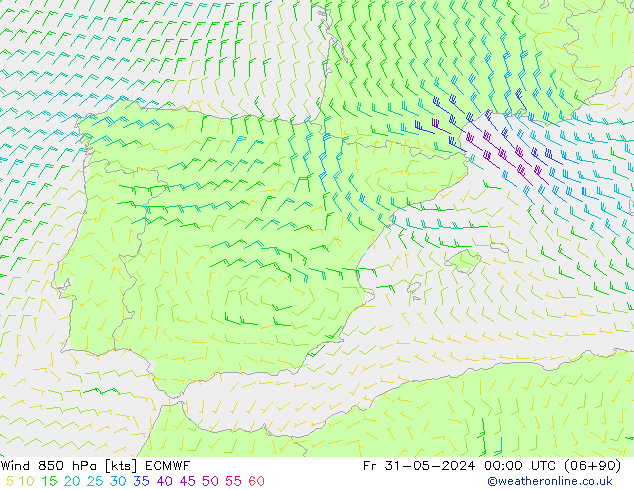  850 hPa ECMWF  31.05.2024 00 UTC