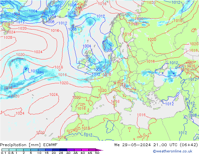 Niederschlag ECMWF Mi 29.05.2024 00 UTC