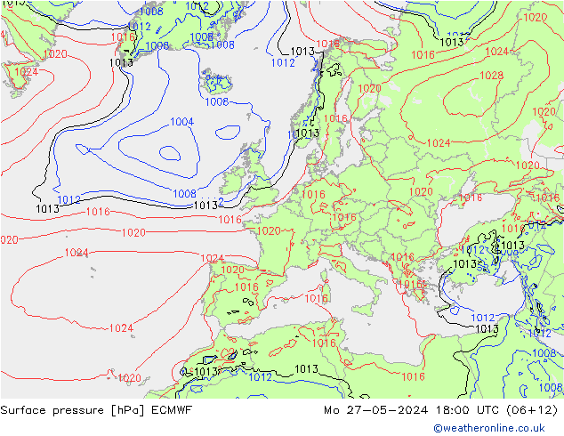 pression de l'air ECMWF lun 27.05.2024 18 UTC