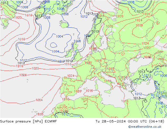 Yer basıncı ECMWF Sa 28.05.2024 00 UTC