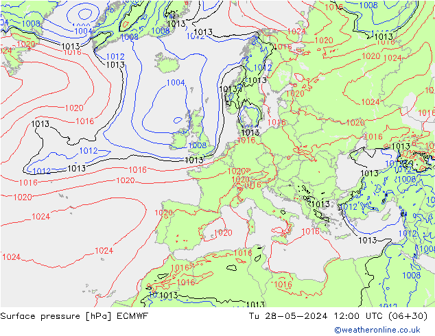 приземное давление ECMWF вт 28.05.2024 12 UTC