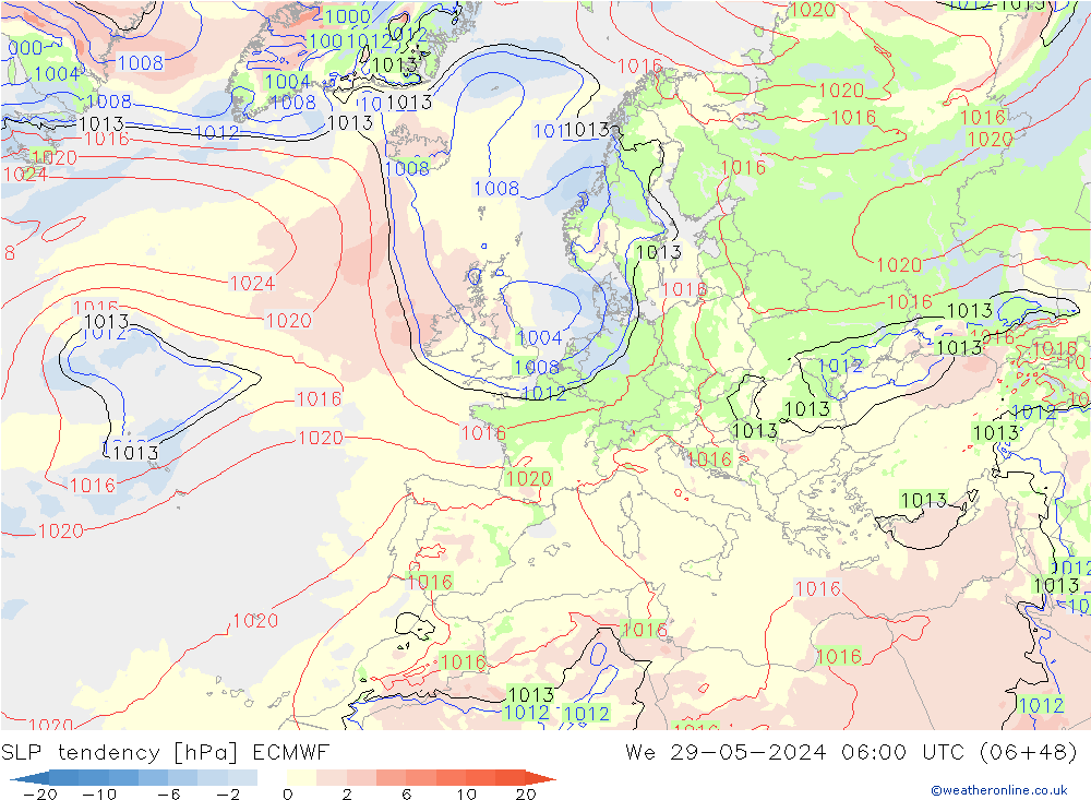 Y. Basıncı eğilimi ECMWF Çar 29.05.2024 06 UTC