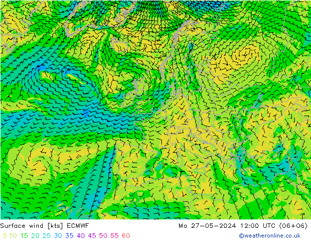 Bodenwind ECMWF Mo 27.05.2024 12 UTC