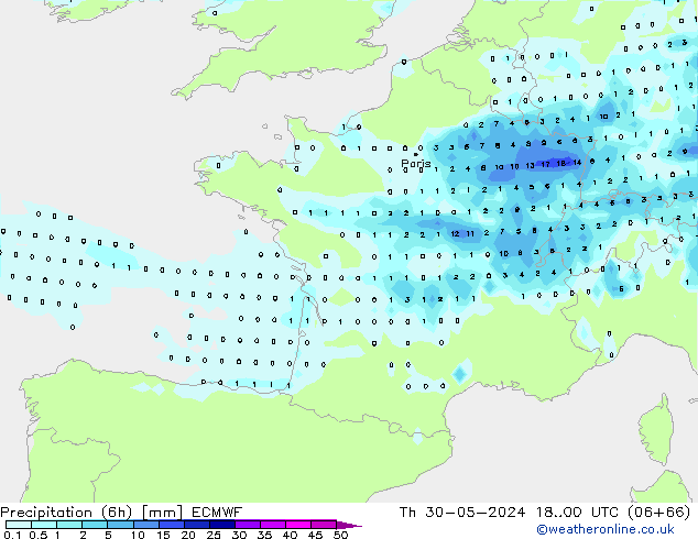 Z500/Rain (+SLP)/Z850 ECMWF jeu 30.05.2024 00 UTC