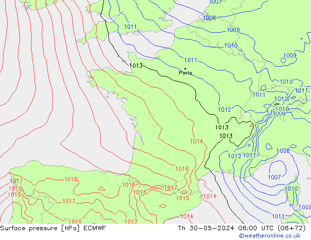 Yer basıncı ECMWF Per 30.05.2024 06 UTC