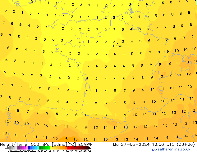 Z500/Rain (+SLP)/Z850 ECMWF Seg 27.05.2024 12 UTC