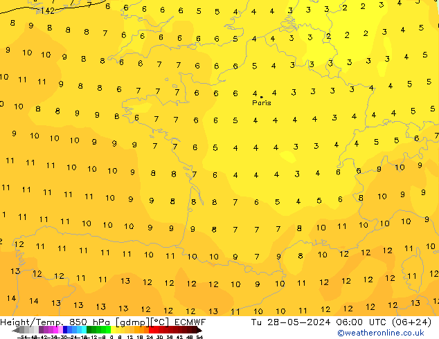 Z500/Rain (+SLP)/Z850 ECMWF  28.05.2024 06 UTC