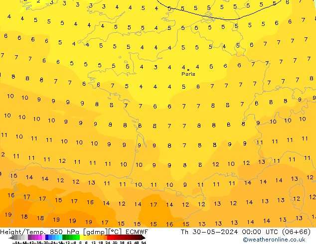 Z500/Rain (+SLP)/Z850 ECMWF jeu 30.05.2024 00 UTC