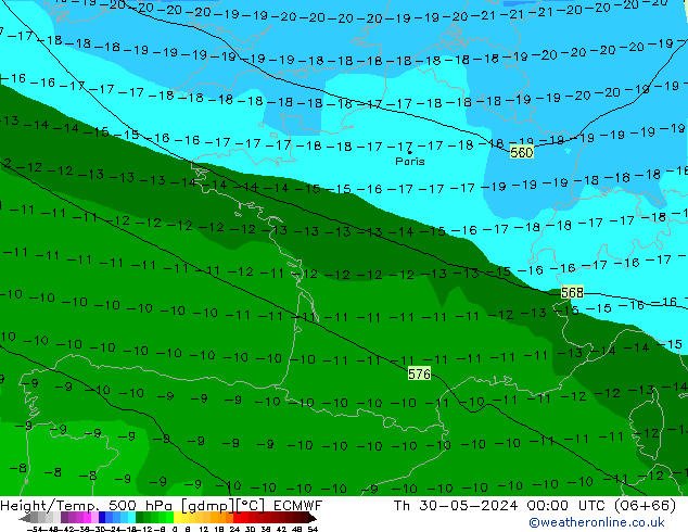 Z500/Rain (+SLP)/Z850 ECMWF jeu 30.05.2024 00 UTC