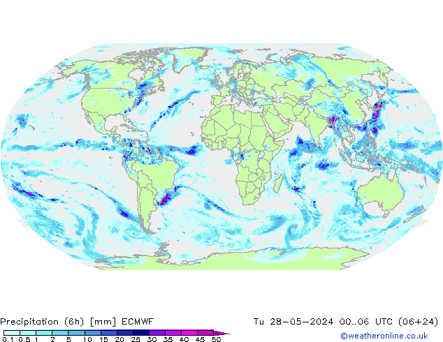 Z500/Rain (+SLP)/Z850 ECMWF вт 28.05.2024 06 UTC