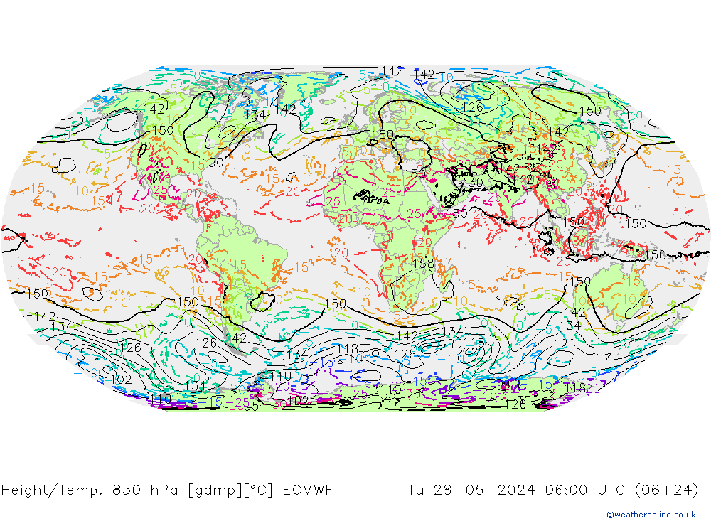 Z500/Rain (+SLP)/Z850 ECMWF Tu 28.05.2024 06 UTC