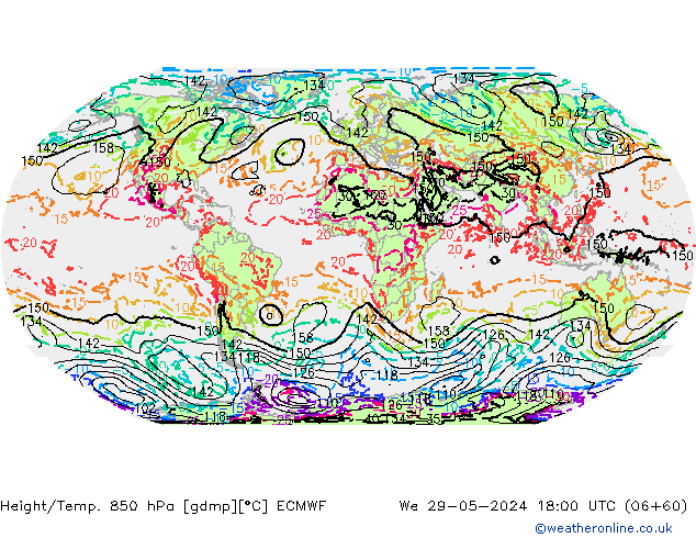 Z500/Rain (+SLP)/Z850 ECMWF We 29.05.2024 18 UTC