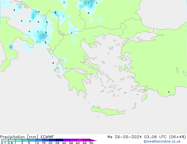 Precipitazione ECMWF mer 29.05.2024 06 UTC