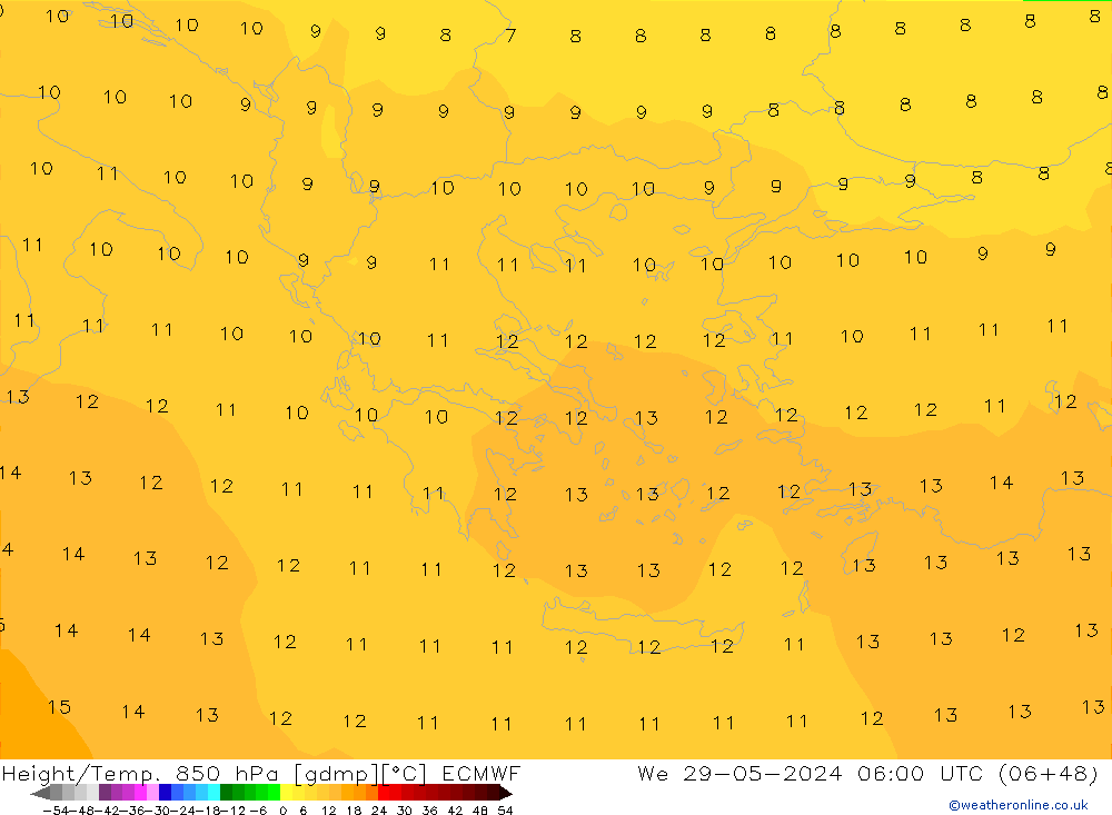 Z500/Regen(+SLP)/Z850 ECMWF wo 29.05.2024 06 UTC