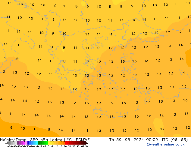 Z500/Rain (+SLP)/Z850 ECMWF Th 30.05.2024 00 UTC