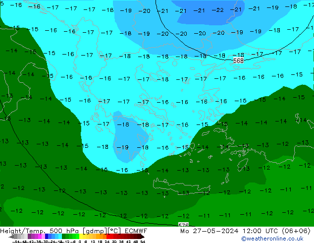 Z500/Rain (+SLP)/Z850 ECMWF Mo 27.05.2024 12 UTC