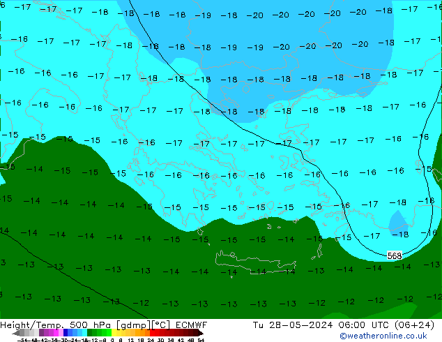 Z500/Regen(+SLP)/Z850 ECMWF di 28.05.2024 06 UTC